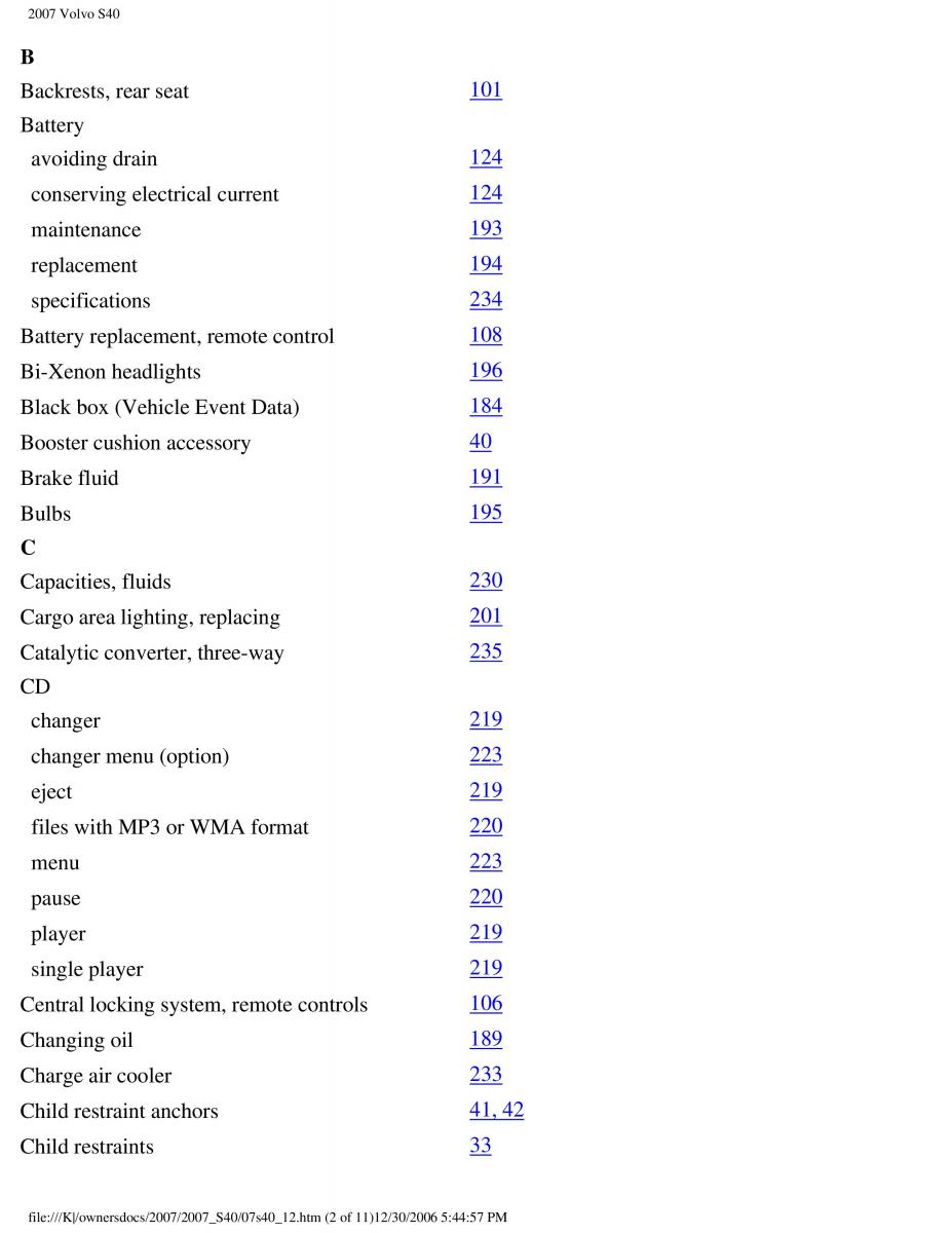 Volvo S40 II 2 owners manual / page 251