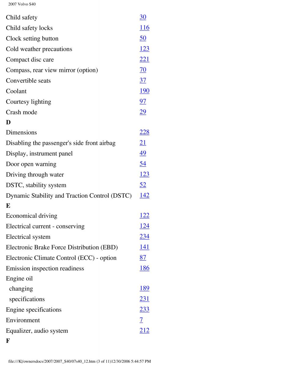 Volvo S40 II 2 owners manual / page 252