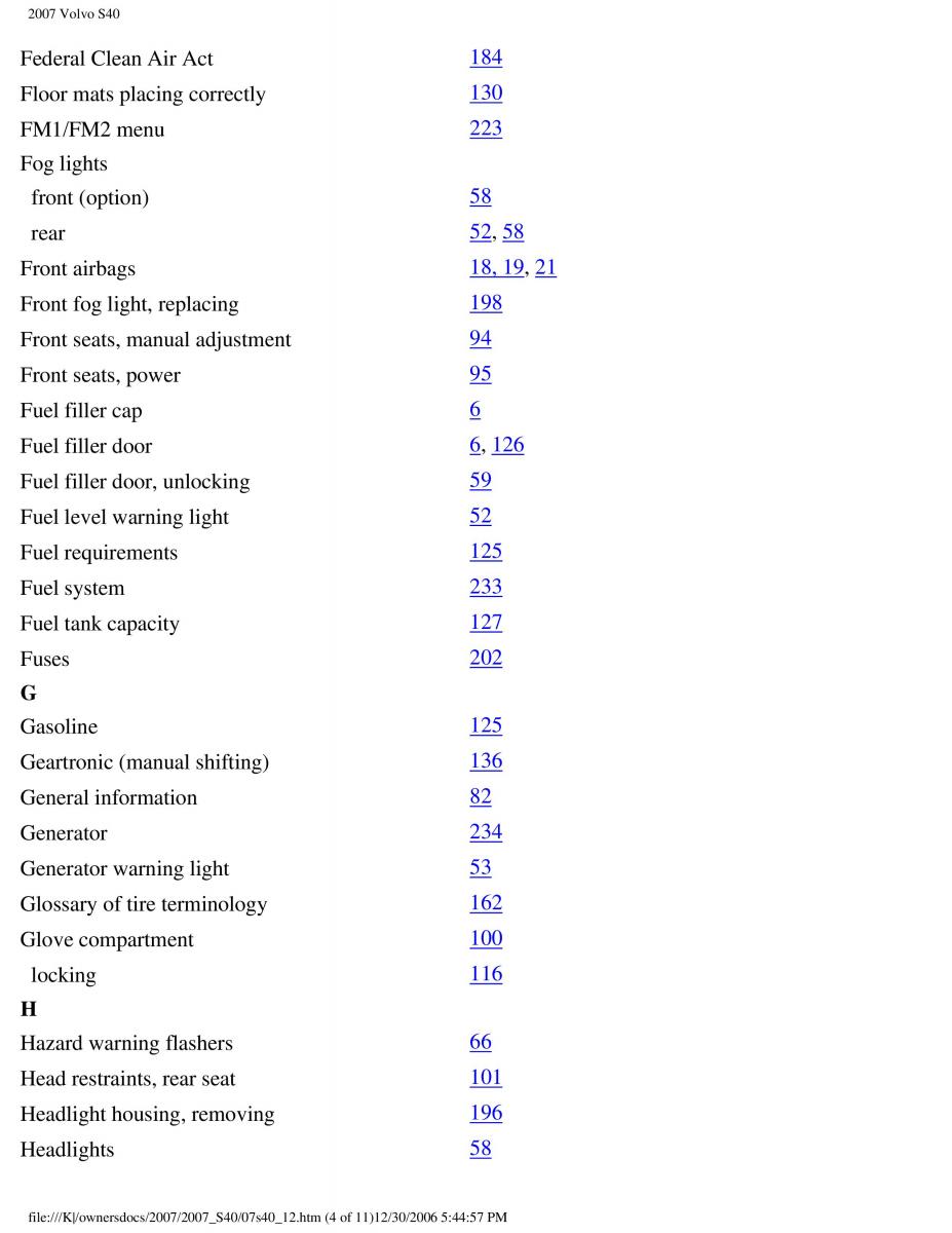 Volvo S40 II 2 owners manual / page 253