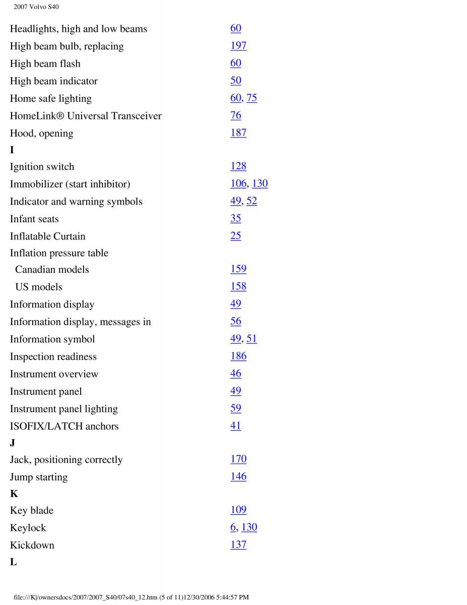 Volvo S40 II 2 owners manual / page 254