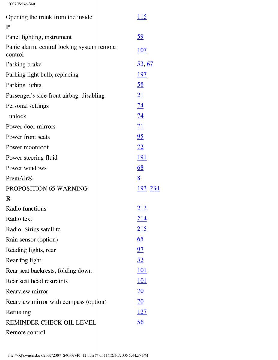 Volvo S40 II 2 owners manual / page 256