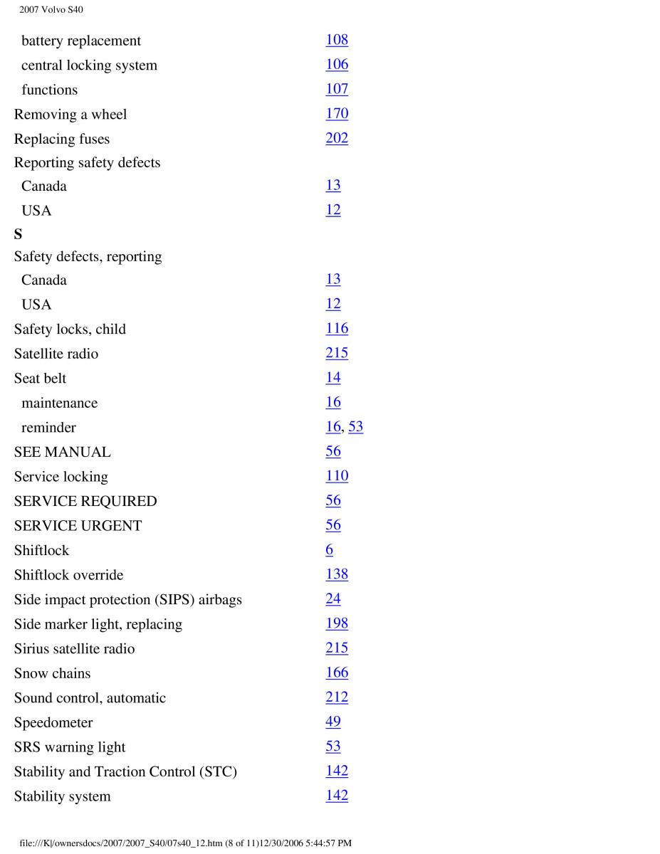 Volvo S40 II 2 owners manual / page 257