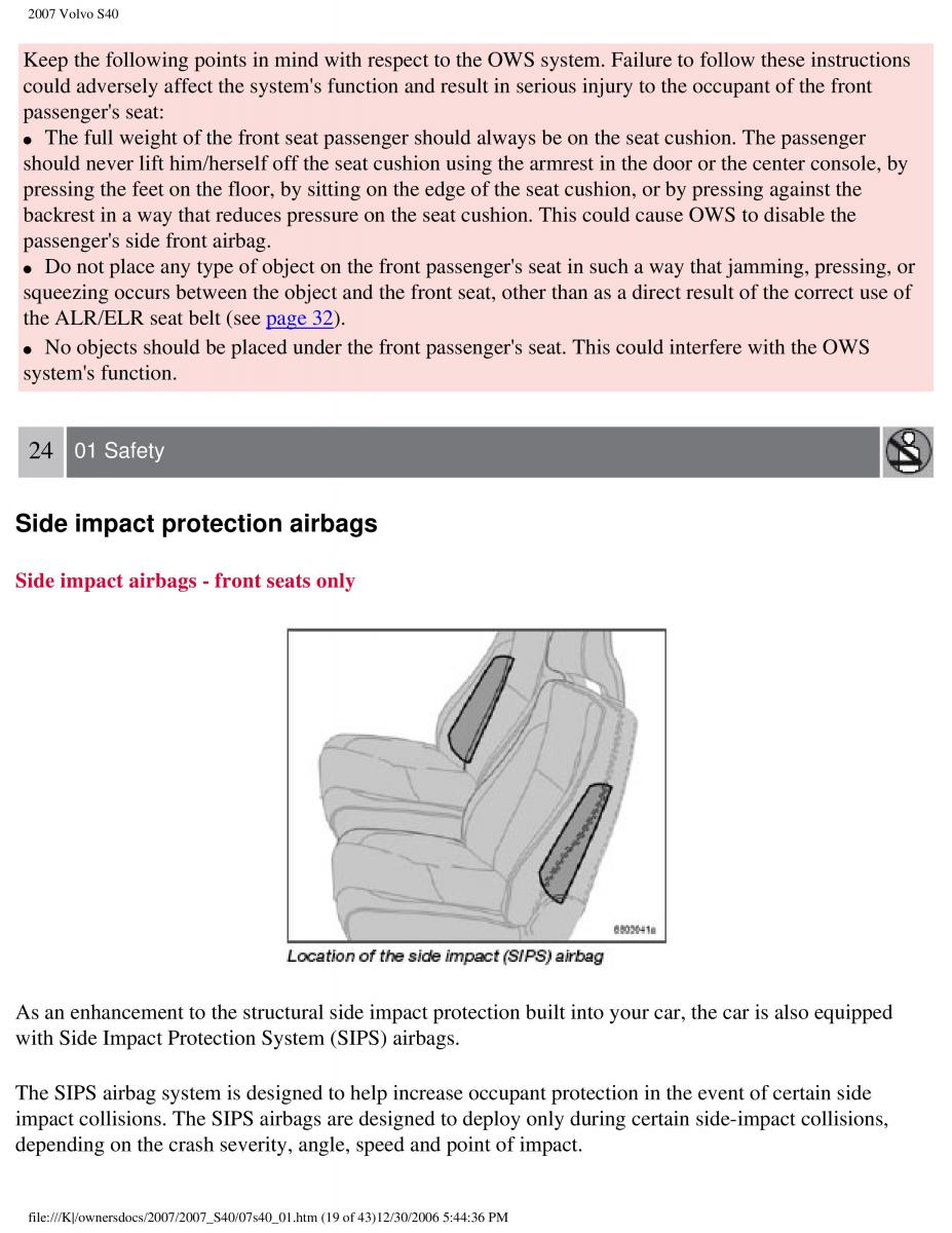 Volvo S40 II 2 owners manual / page 26