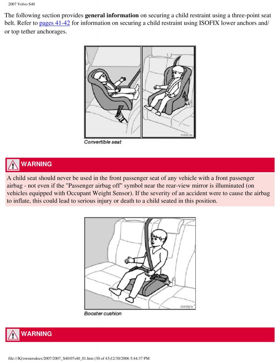 Volvo S40 II 2 owners manual / page 37