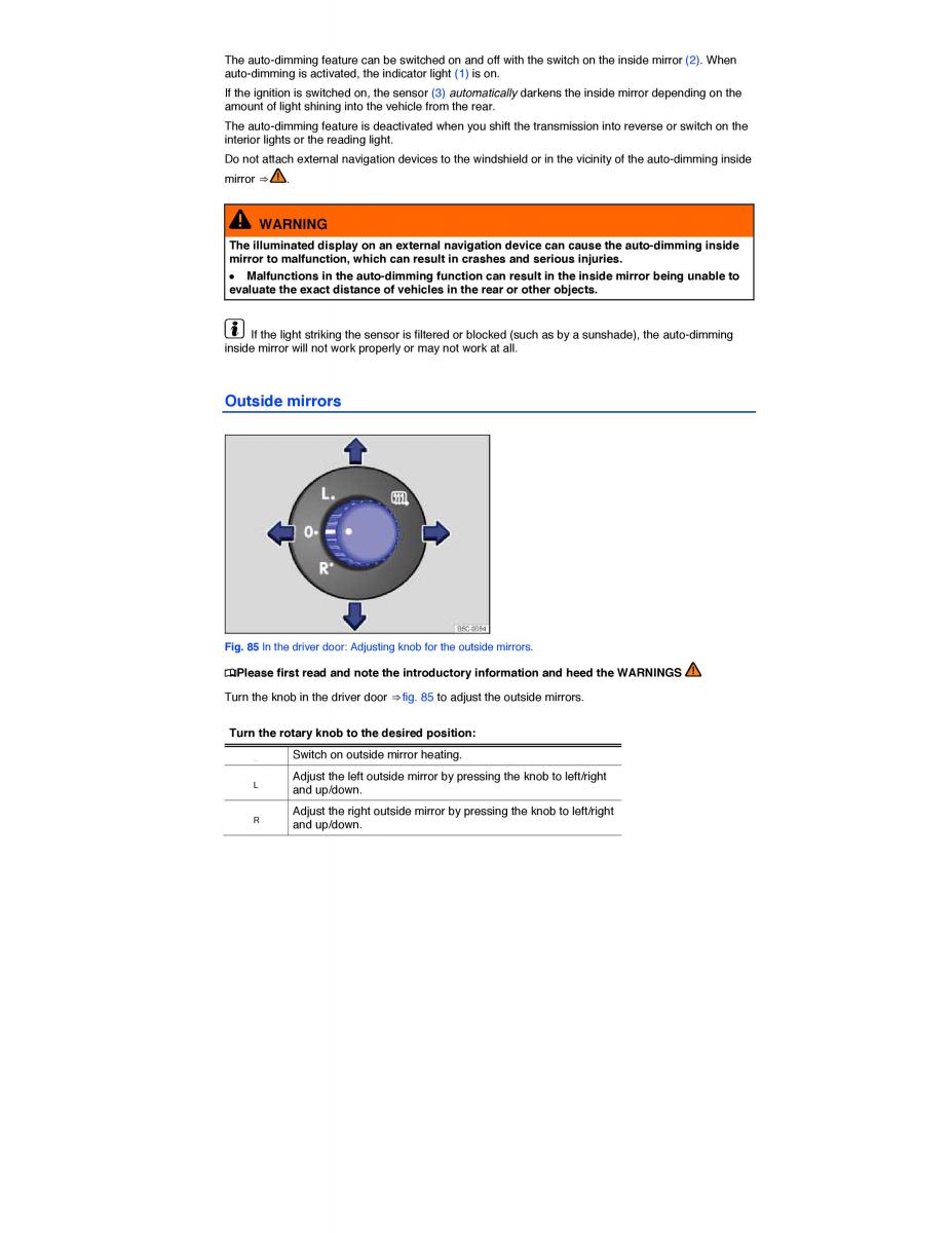 VW Beetle owners manual / page 125