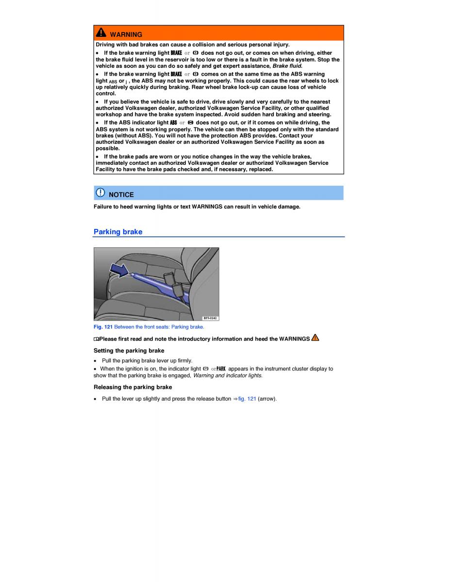 VW Beetle owners manual / page 211