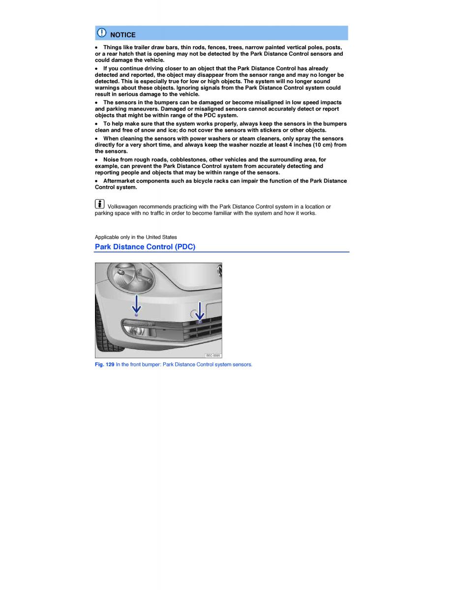 VW Beetle owners manual / page 235