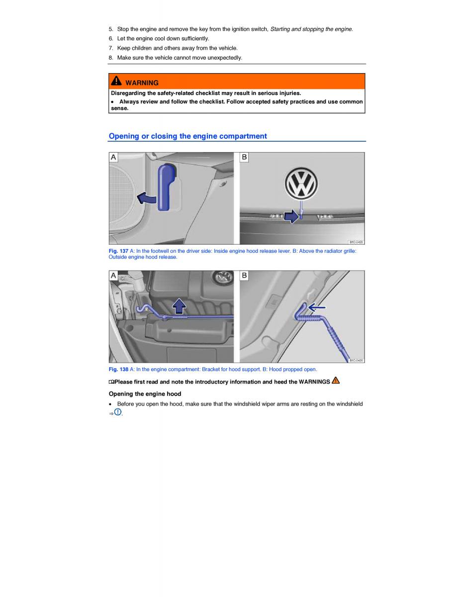 VW Beetle owners manual / page 268