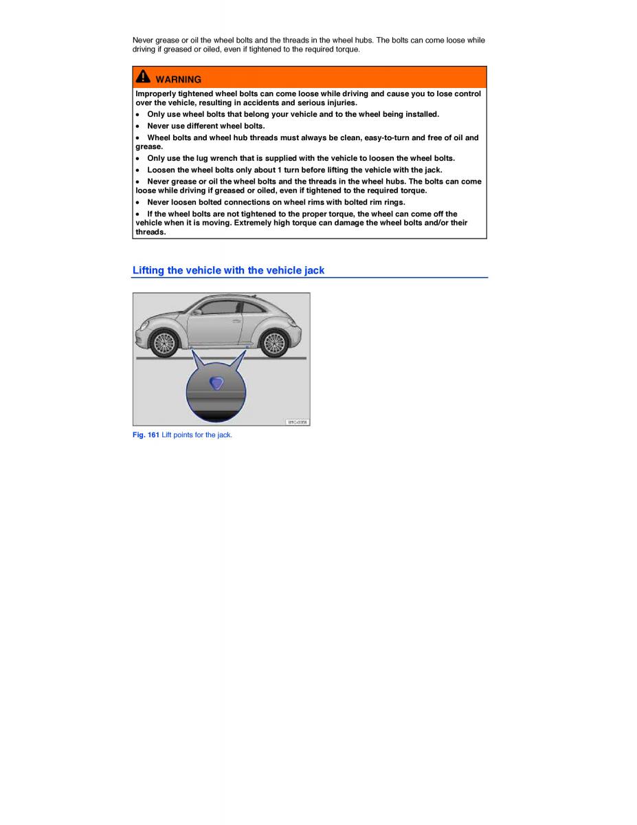 VW Beetle owners manual / page 343