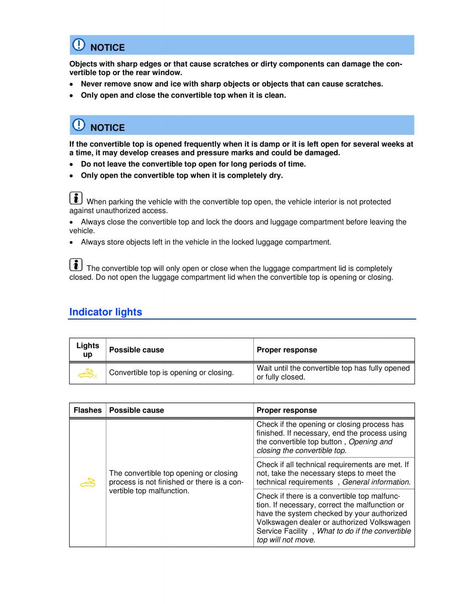 VW Beetle Convertible owners manual / page 55