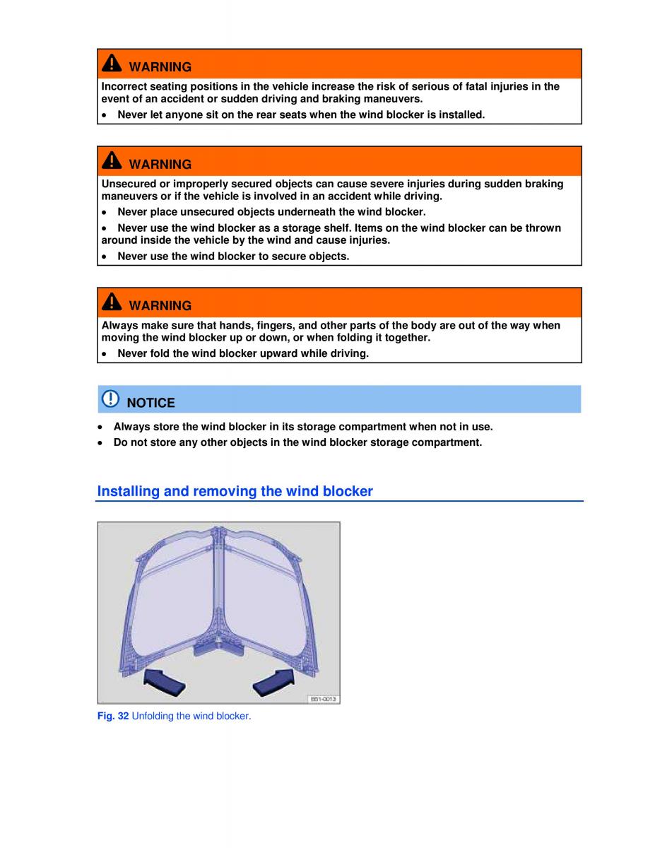 VW Beetle Convertible owners manual / page 61