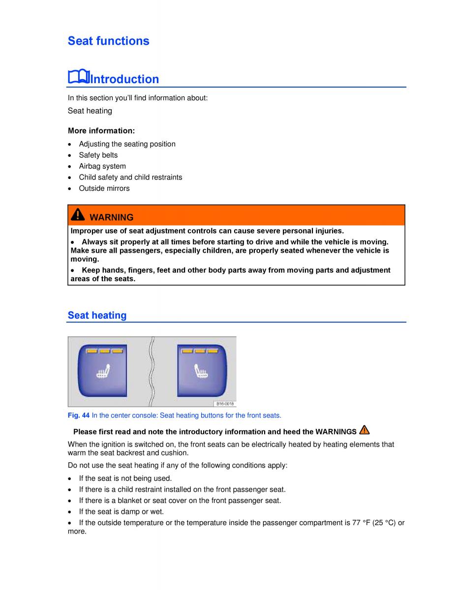 VW Beetle Convertible owners manual / page 78