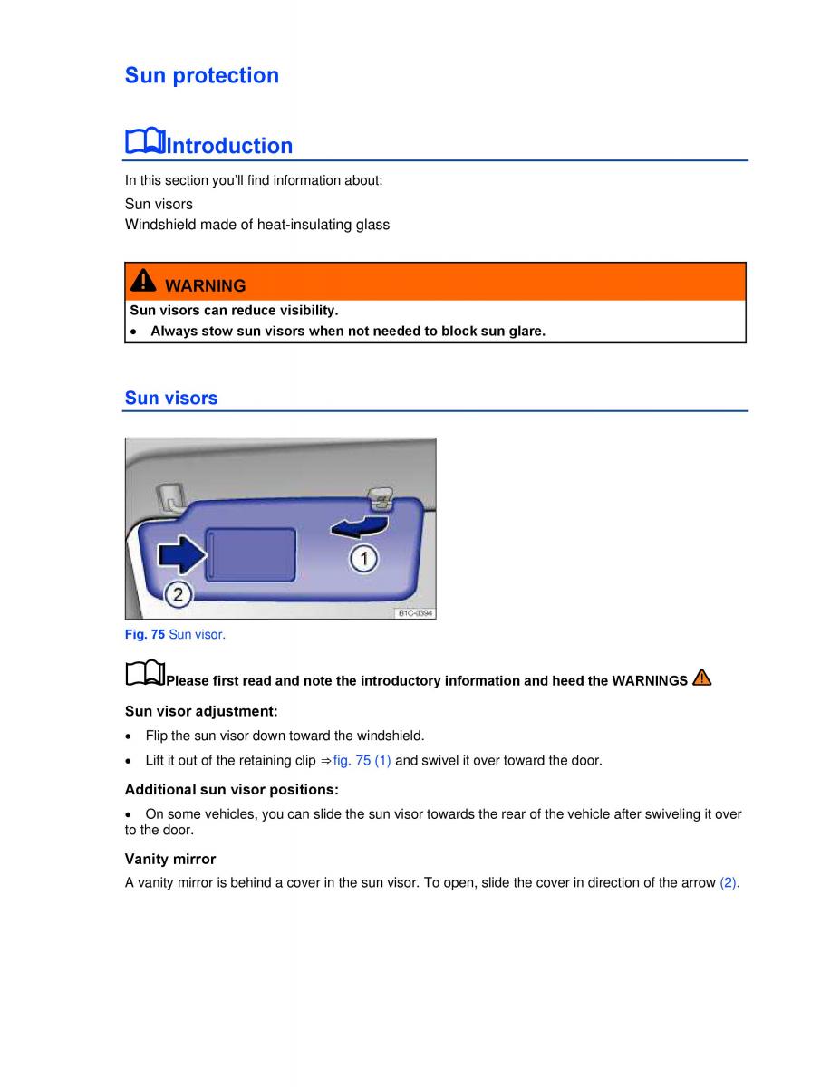 VW Beetle Convertible owners manual / page 106