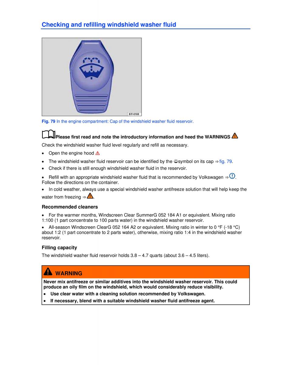 VW Beetle Convertible owners manual / page 112