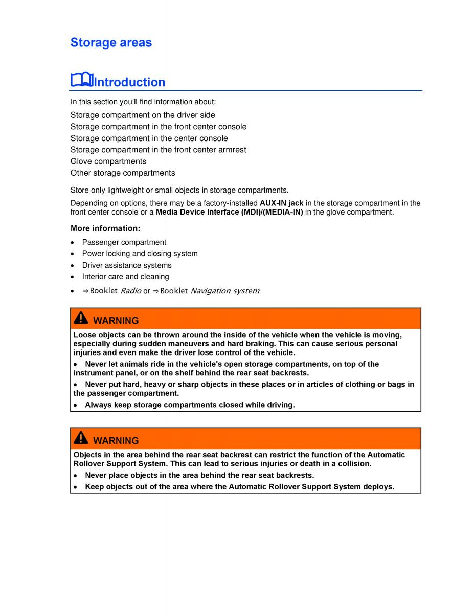 VW Beetle Convertible owners manual / page 124