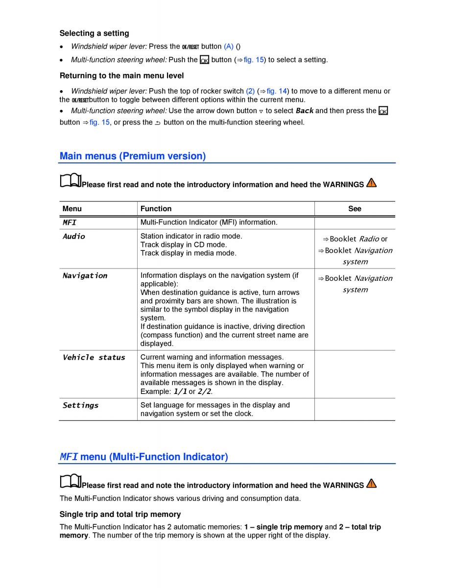 VW Beetle Convertible owners manual / page 22