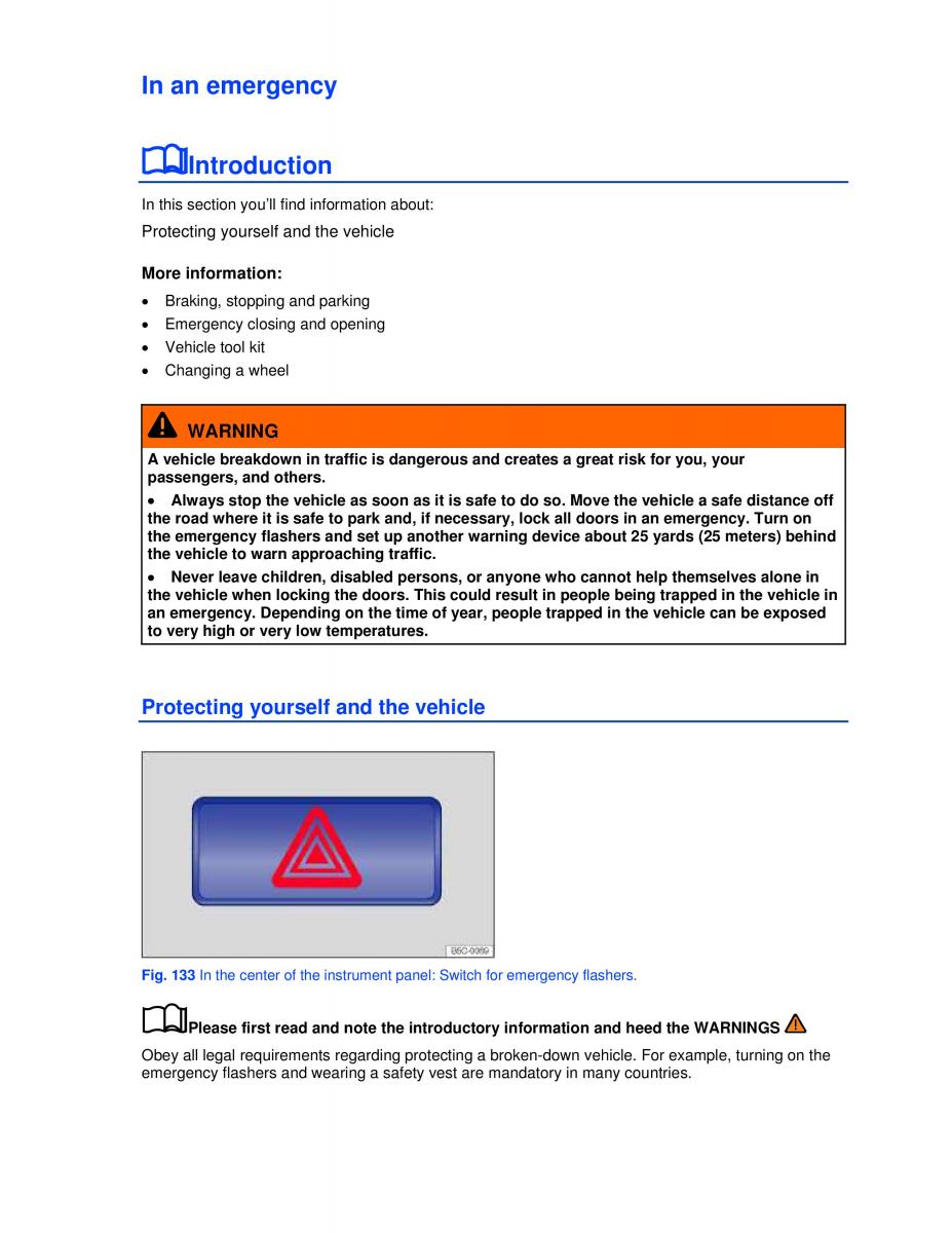 VW Beetle Convertible owners manual / page 251