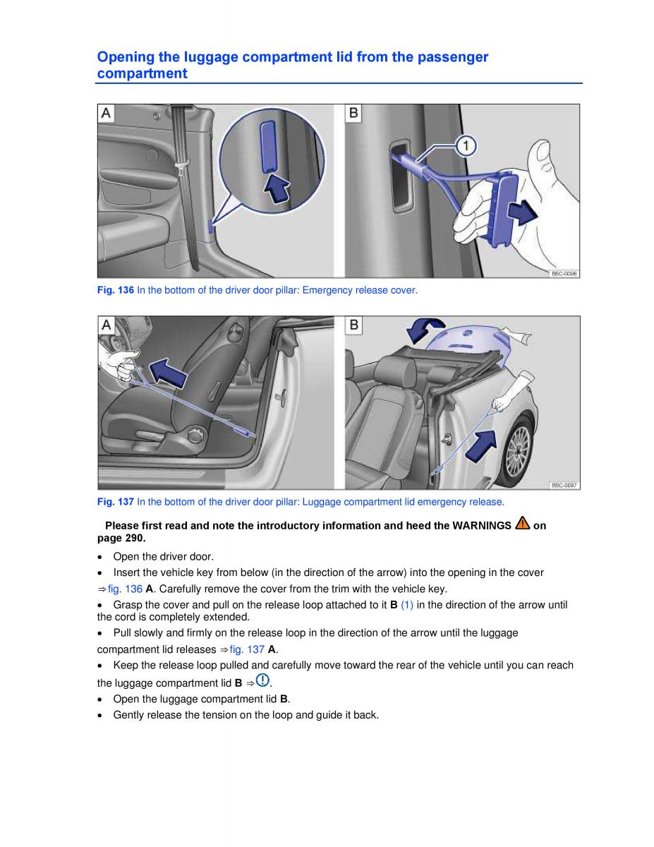 VW Beetle Convertible owners manual / page 256