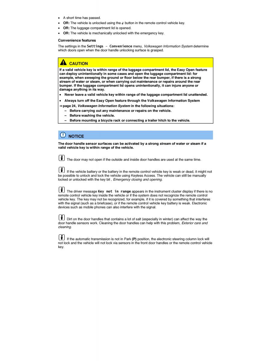 VW CC owners manual / page 56