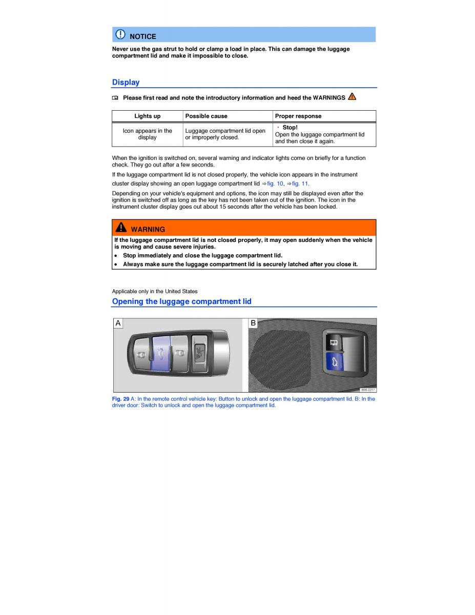 VW CC owners manual / page 68