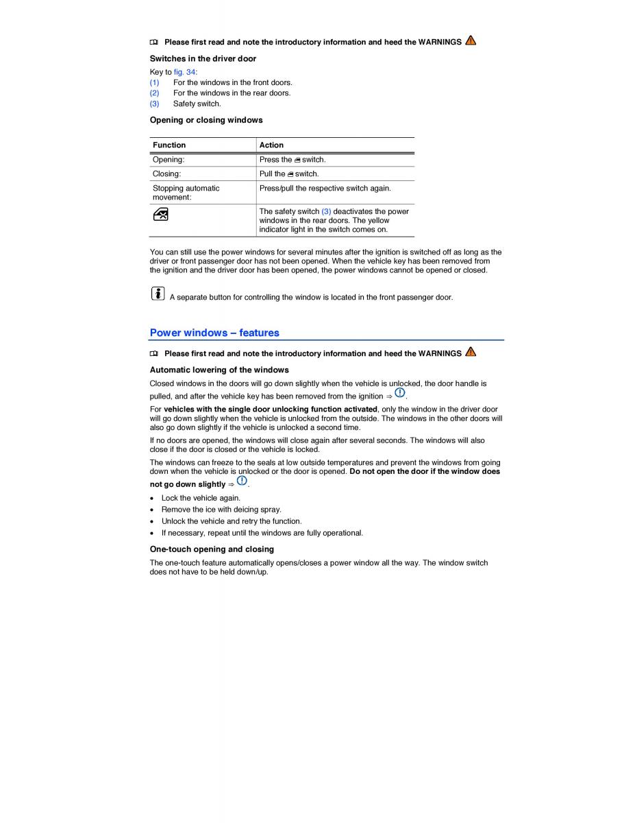 VW CC owners manual / page 74