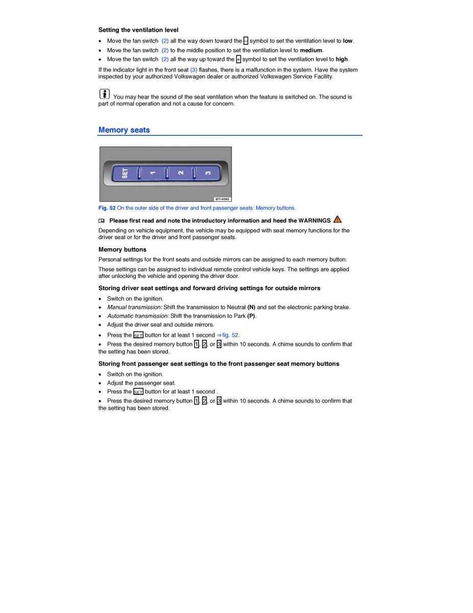 VW CC owners manual / page 101