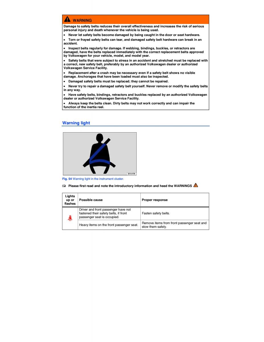 VW CC owners manual / page 106