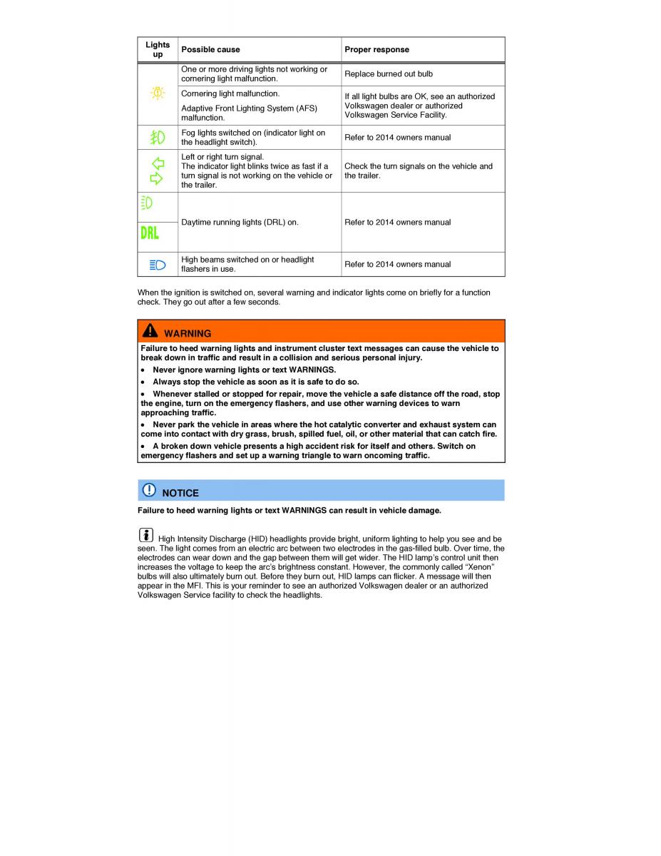 VW CC owners manual / page 121