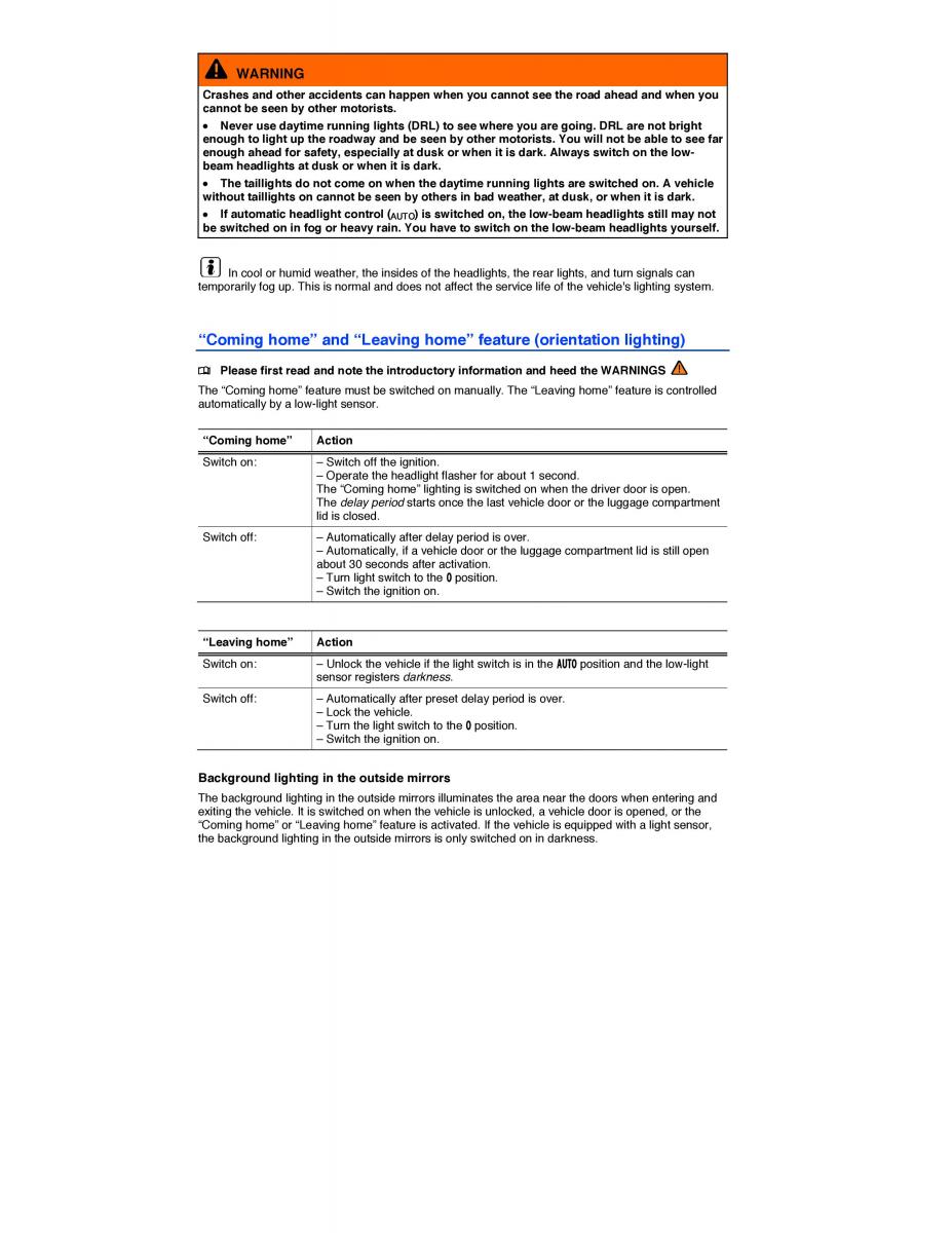 VW CC owners manual / page 127