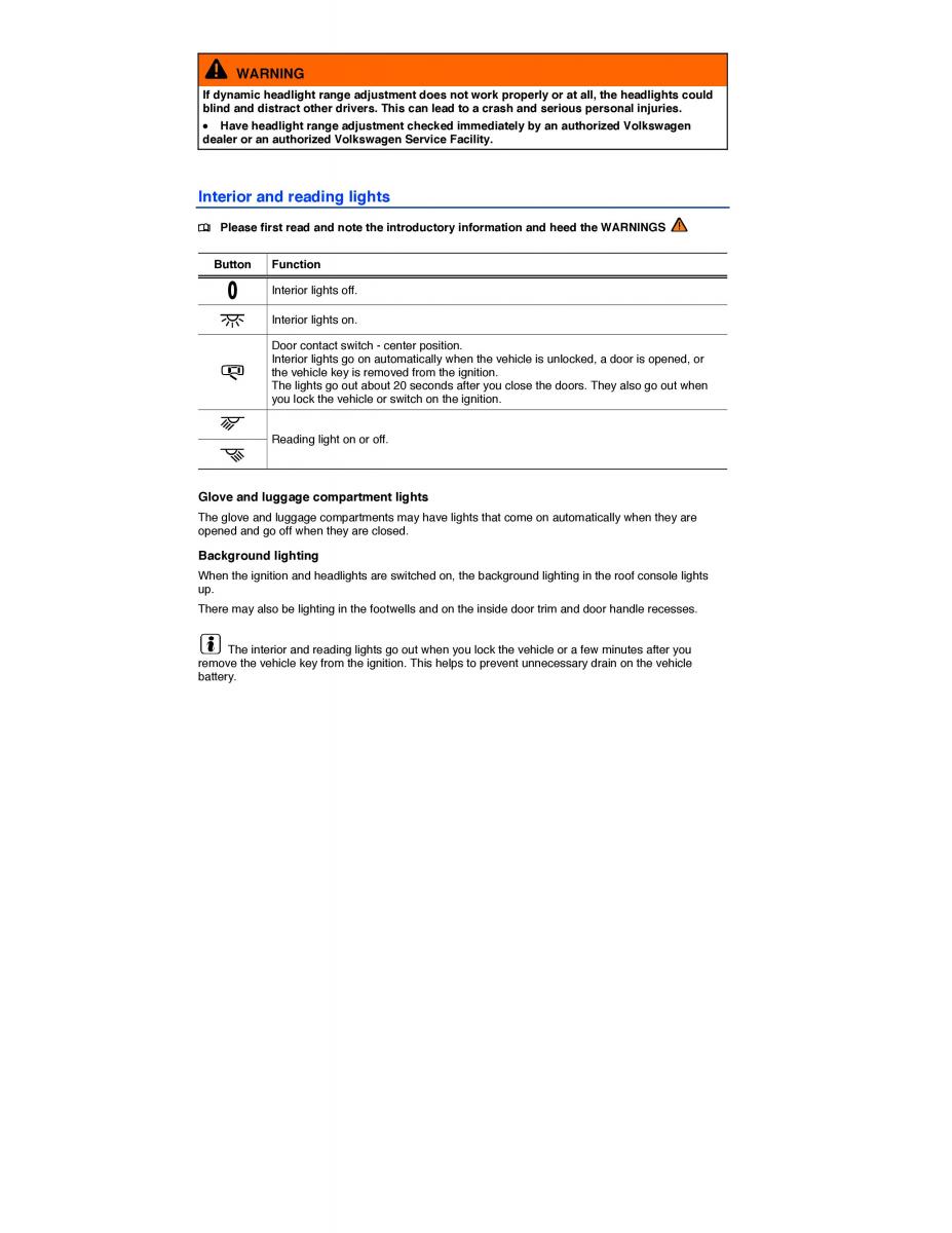 VW CC owners manual / page 129