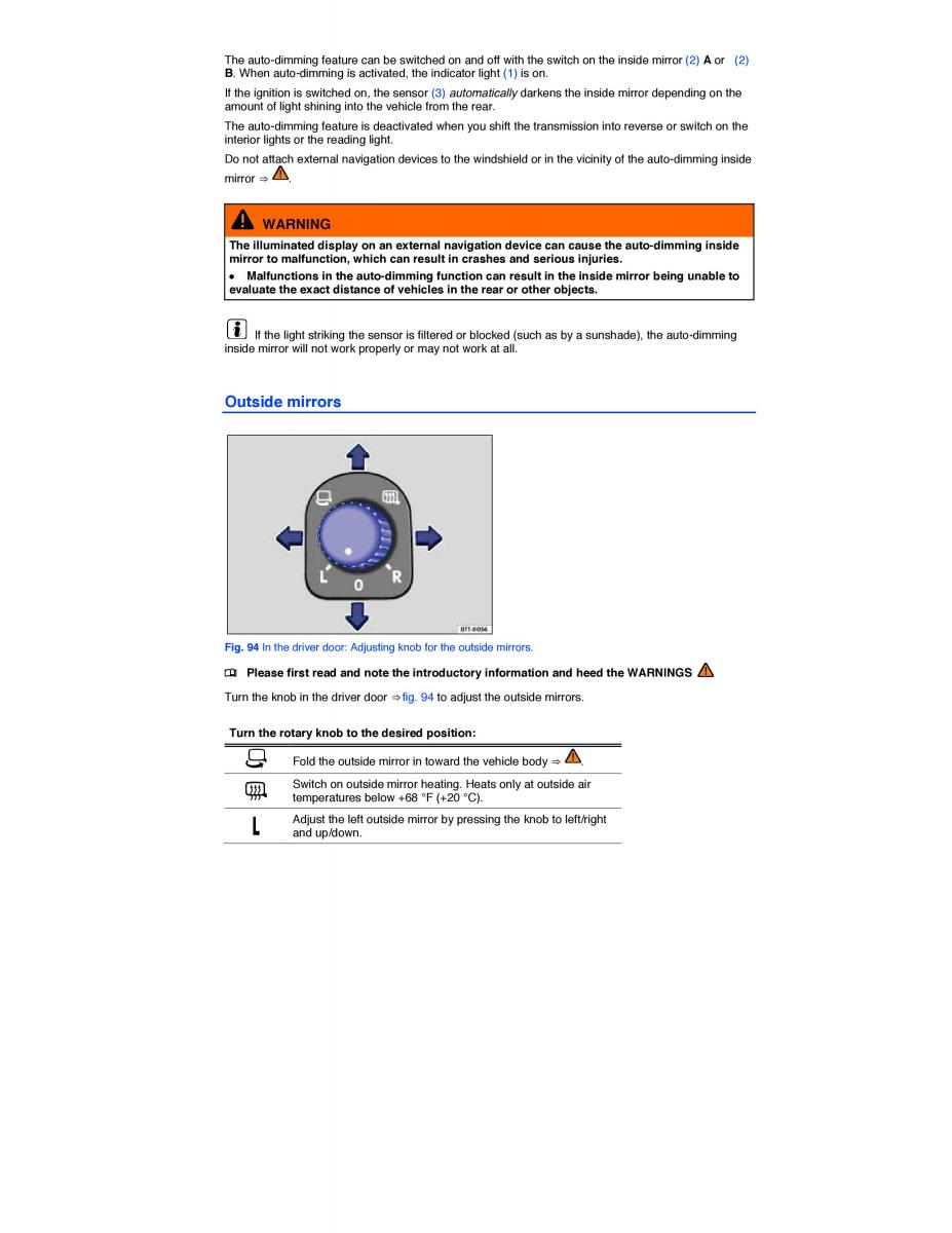 VW CC owners manual / page 142