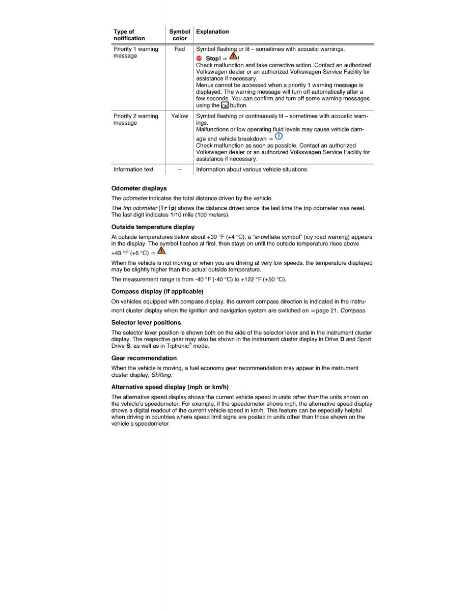 VW CC owners manual / page 16