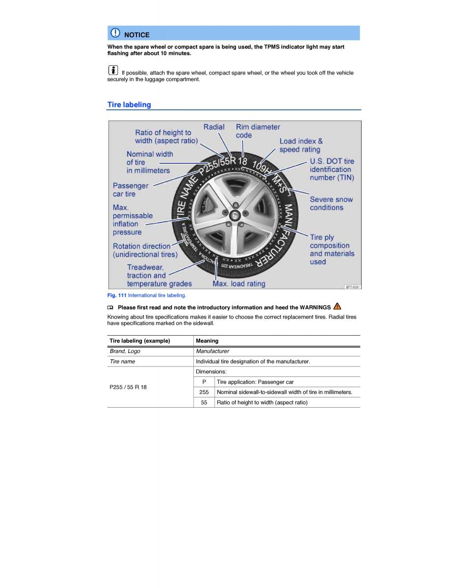 VW CC owners manual / page 190