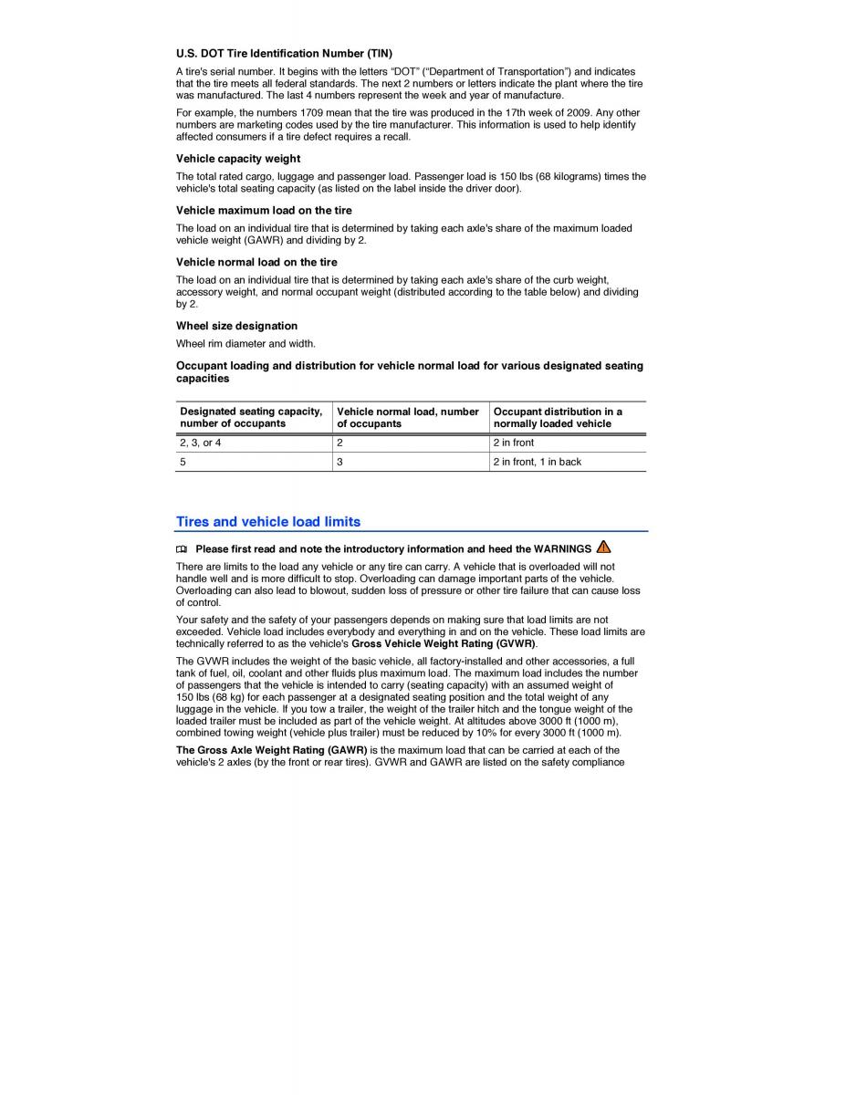 VW CC owners manual / page 199