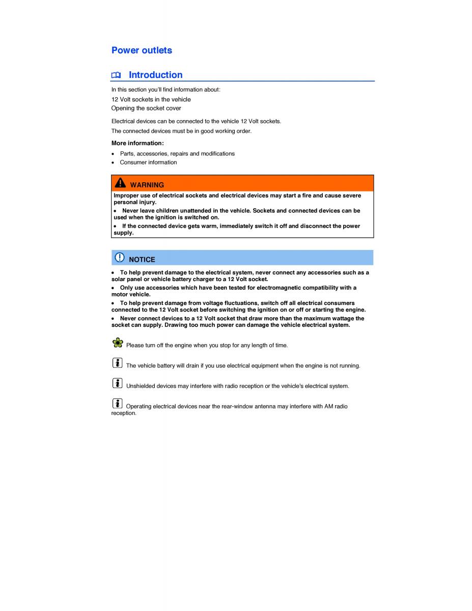 VW CC owners manual / page 228