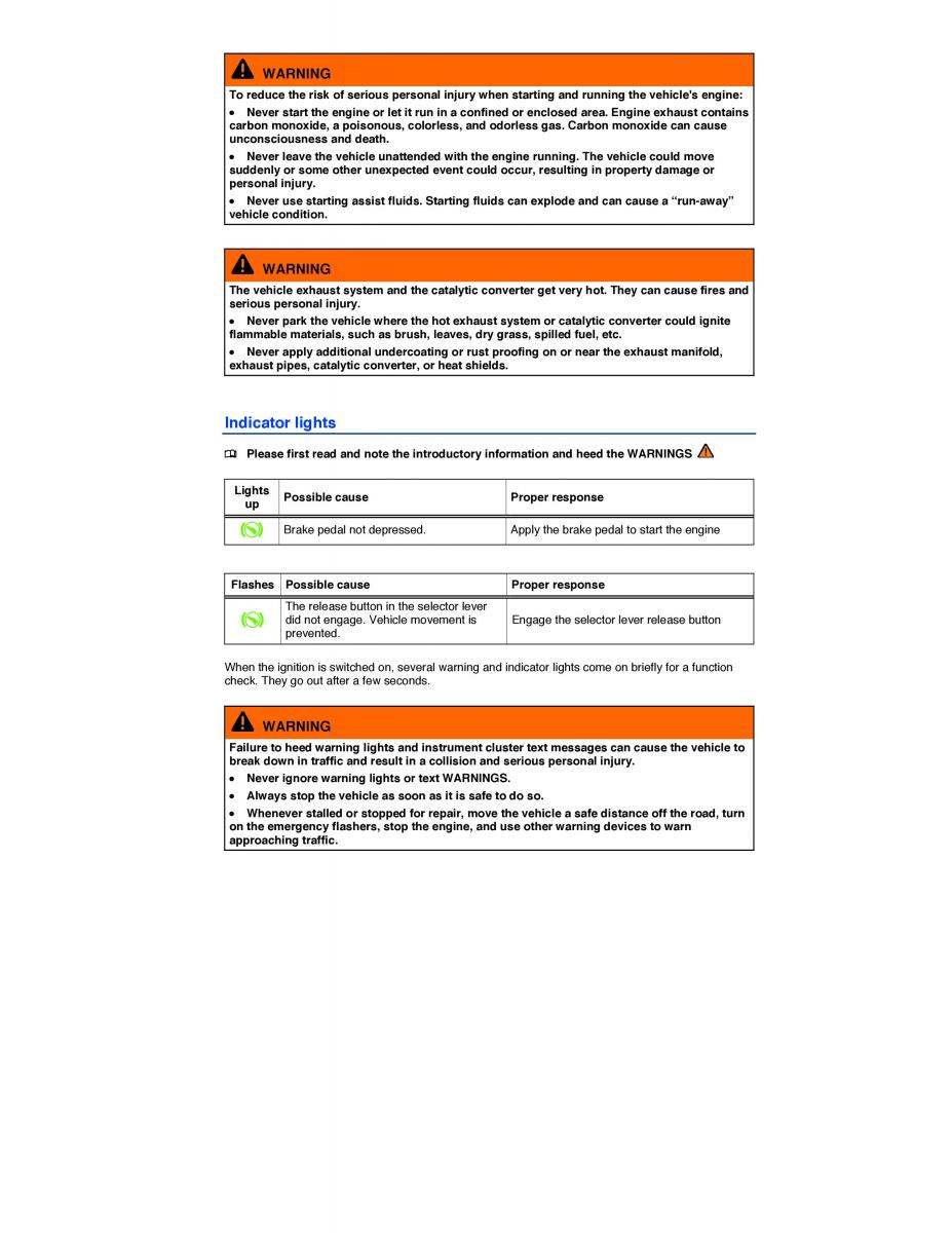 VW CC owners manual / page 232