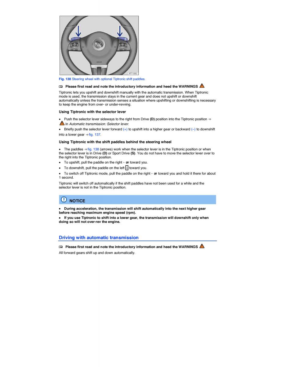 VW CC owners manual / page 249