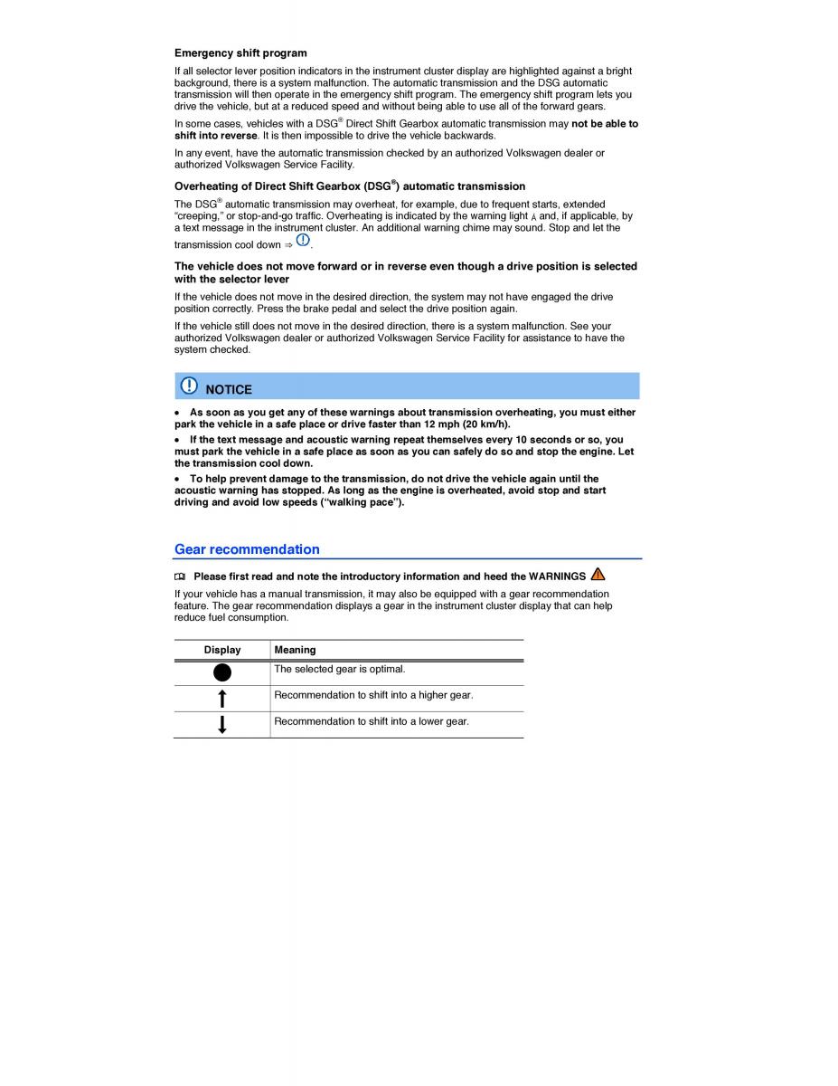 VW CC owners manual / page 251