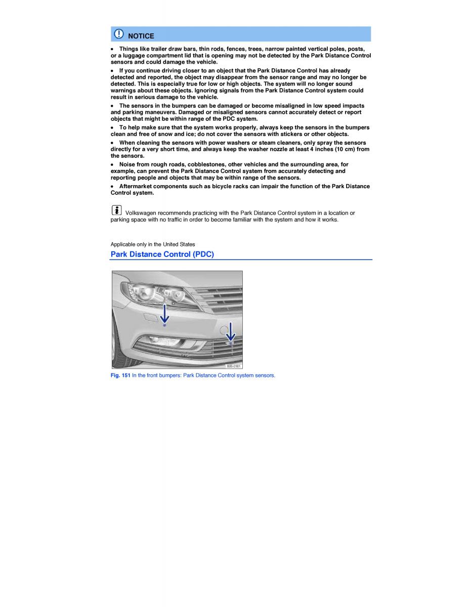 VW CC owners manual / page 288