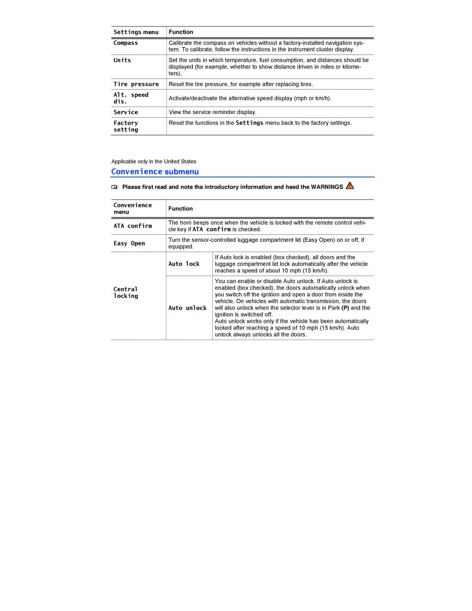 VW CC owners manual / page 31