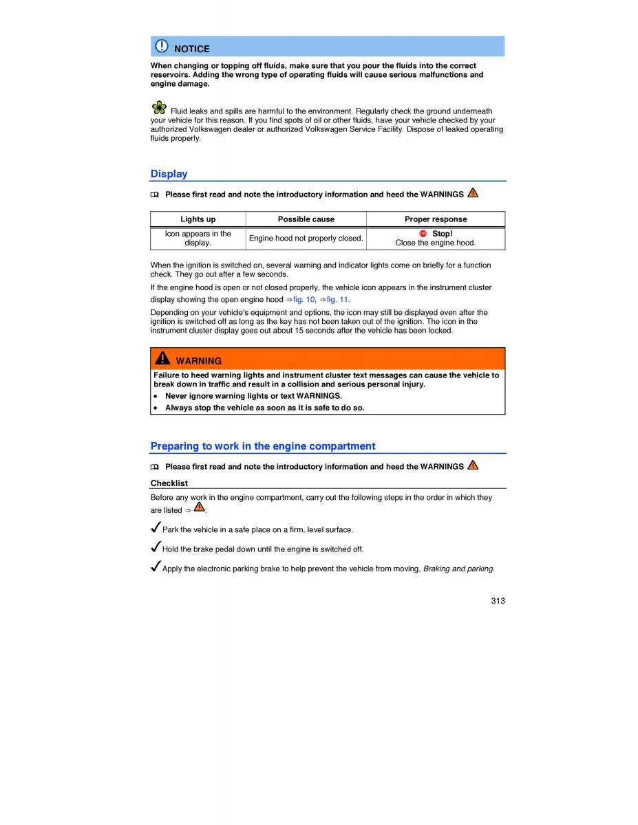 VW CC owners manual / page 312