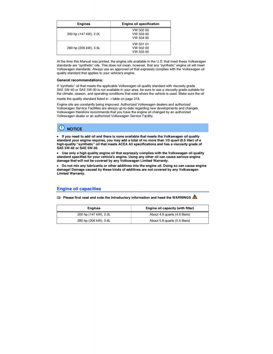 VW CC owners manual / page 317