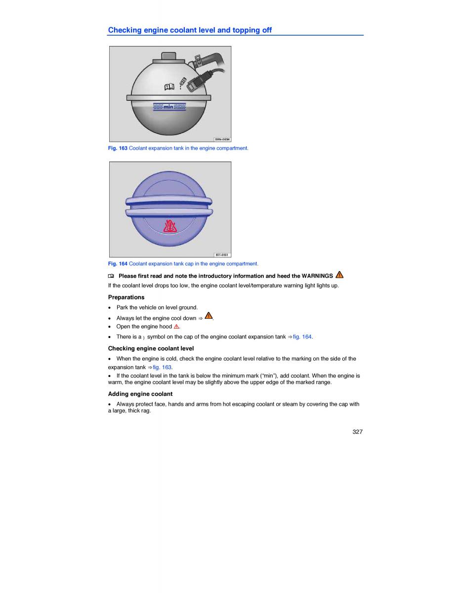 VW CC owners manual / page 326