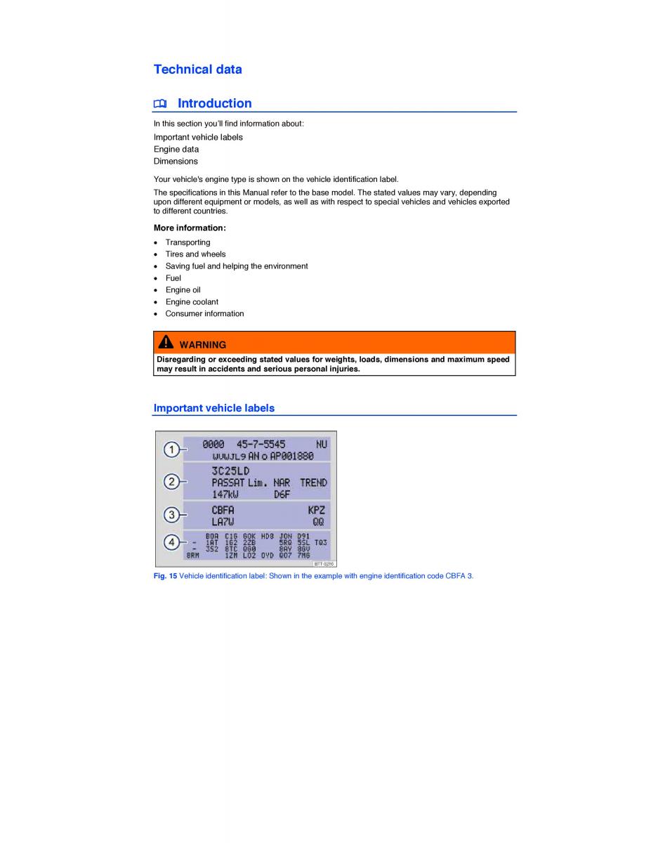 VW CC owners manual / page 39