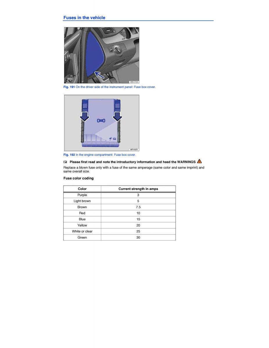 VW CC owners manual / page 401