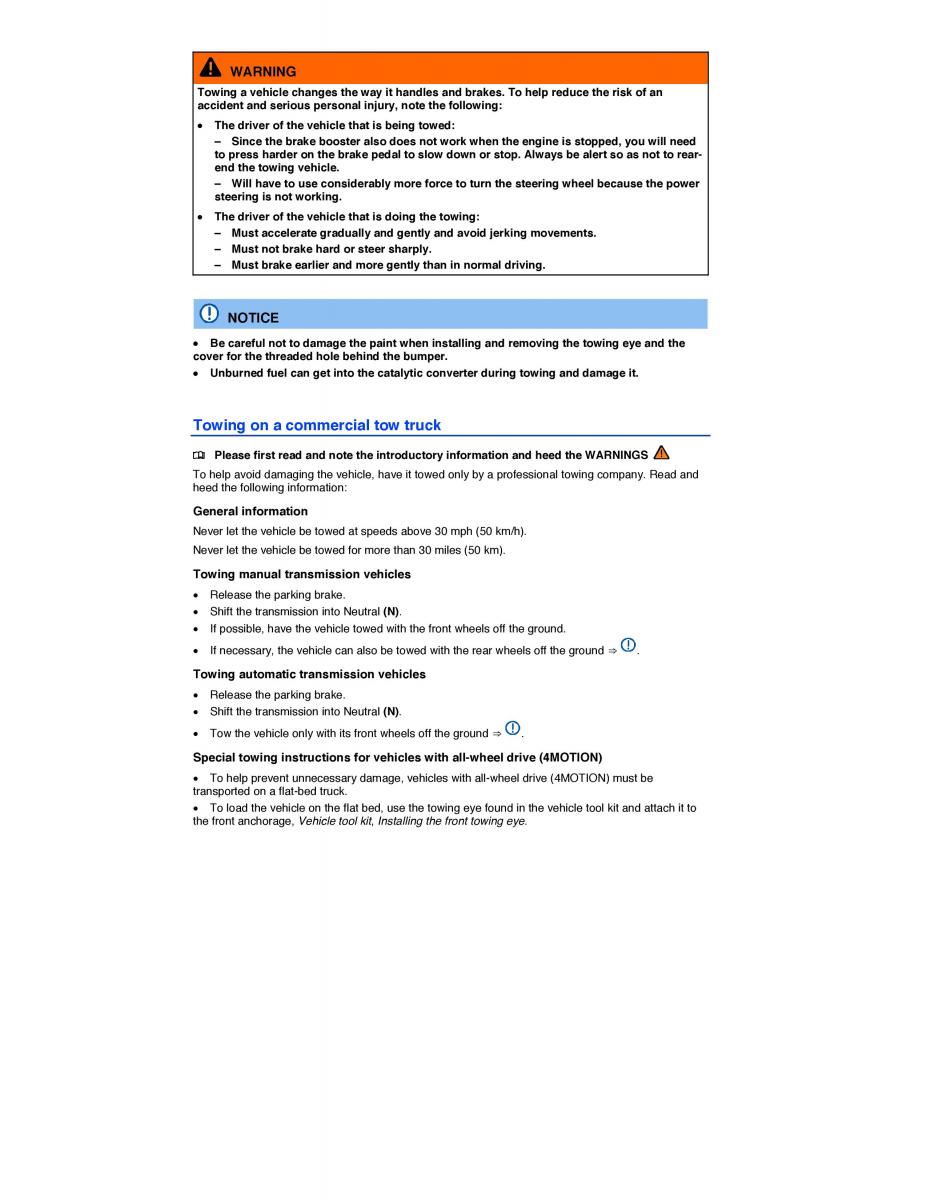 VW CC owners manual / page 422