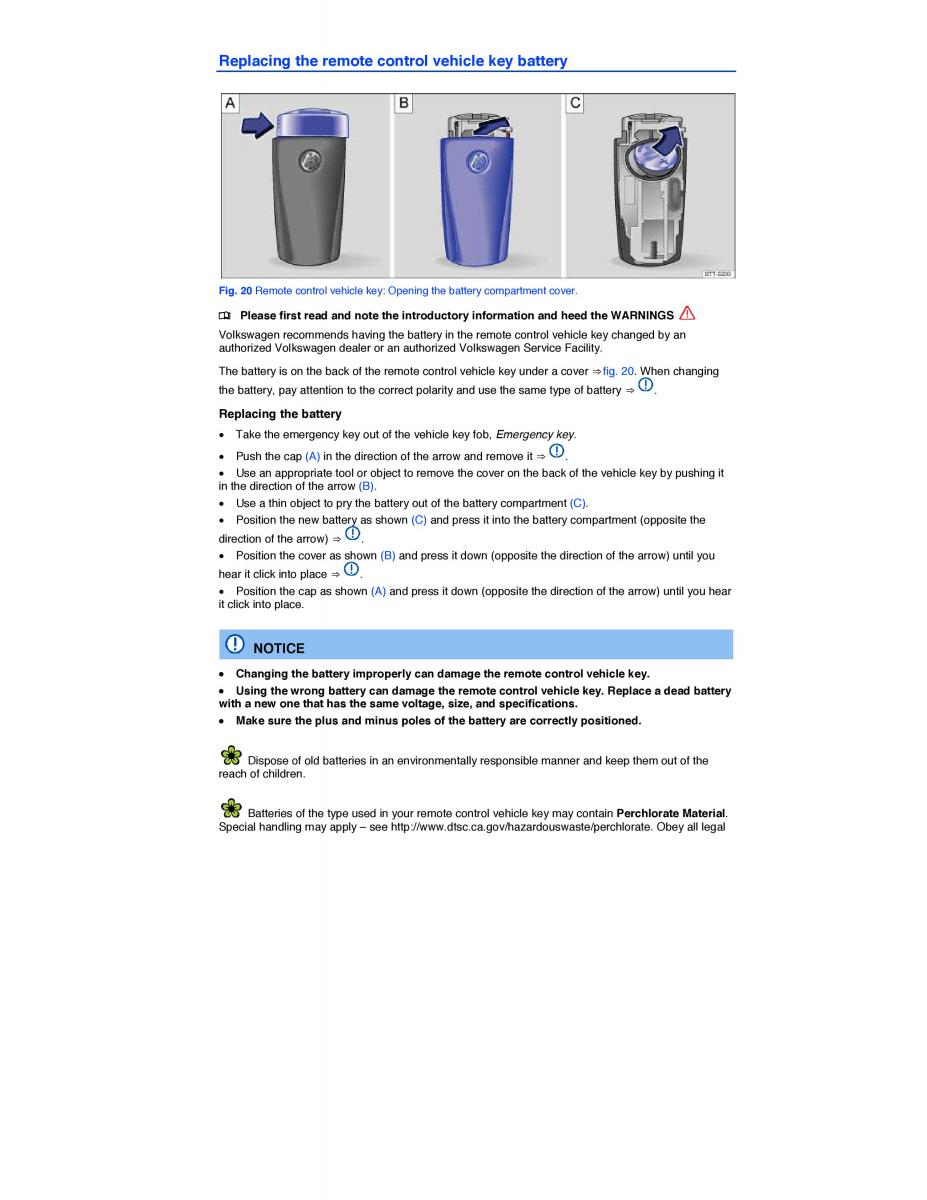 VW CC owners manual / page 47