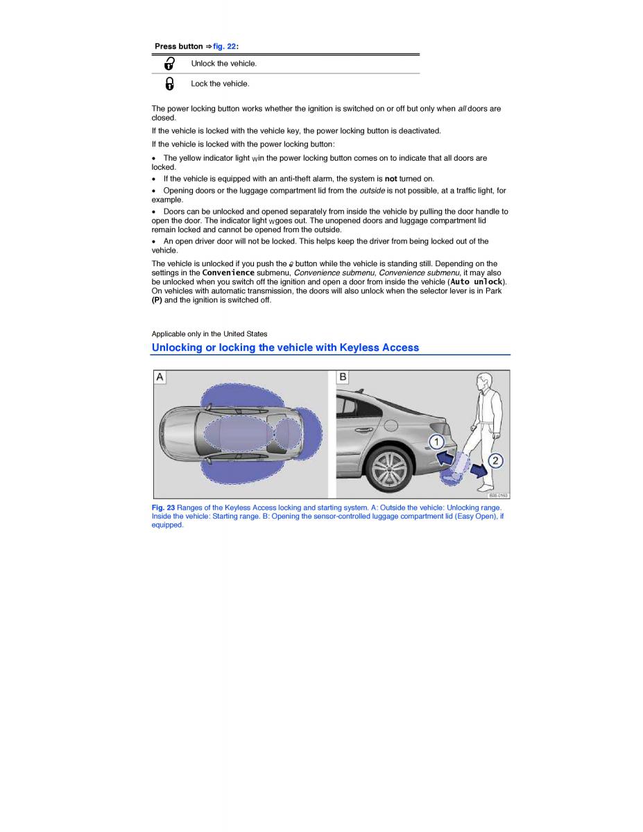 VW CC owners manual / page 53