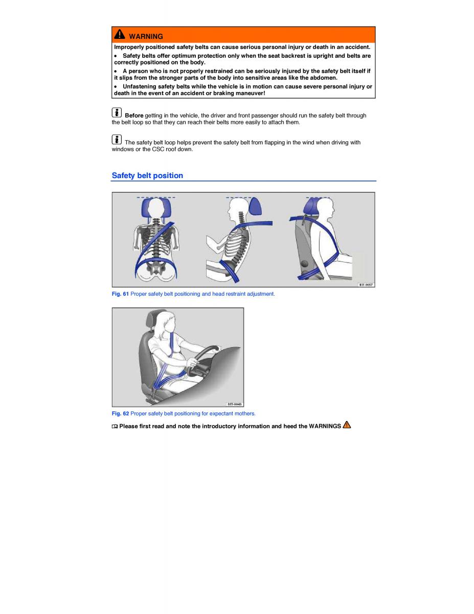 VW EOS FL owners manual / page 98