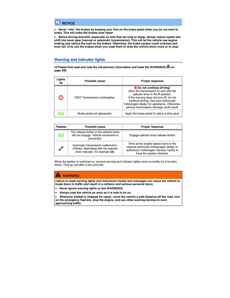 VW EOS FL owners manual / page 205